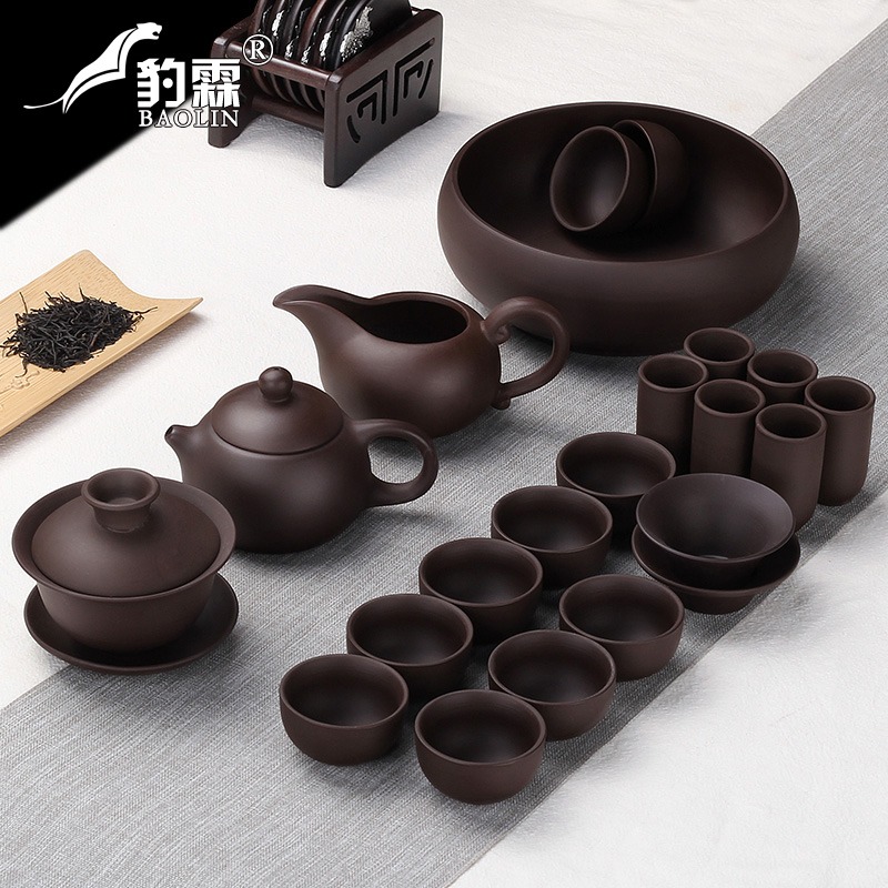 功夫茶具整套裝陶瓷家用品泡茶壺紫砂壺蓋碗茶杯子瓷器全套仿古代-細節圖2