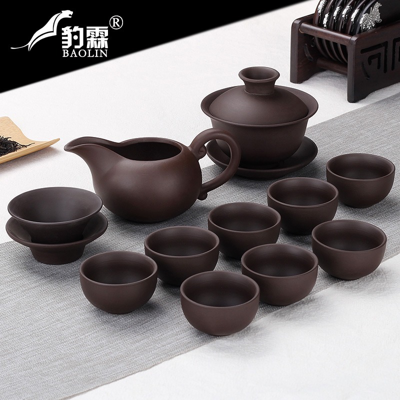 功夫茶具整套裝陶瓷家用品泡茶壺紫砂壺蓋碗茶杯子瓷器全套仿古代-細節圖3