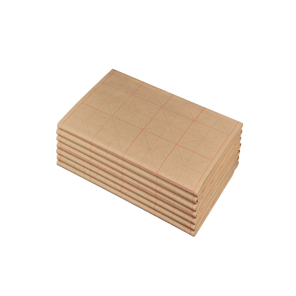 大山皮紙毛邊紙米字格加厚簾紋帶格宣紙毛筆書法練字紙9cm10cm28格純竹漿書法練習專用方格紙批發100張-細節圖4