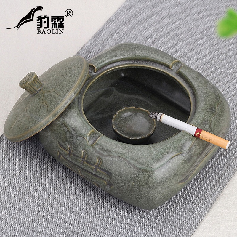 黑檀木煙灰缸原木單個中式茶桌擺設老闆辦公室簡約裝飾品泡茶工具-細節圖5