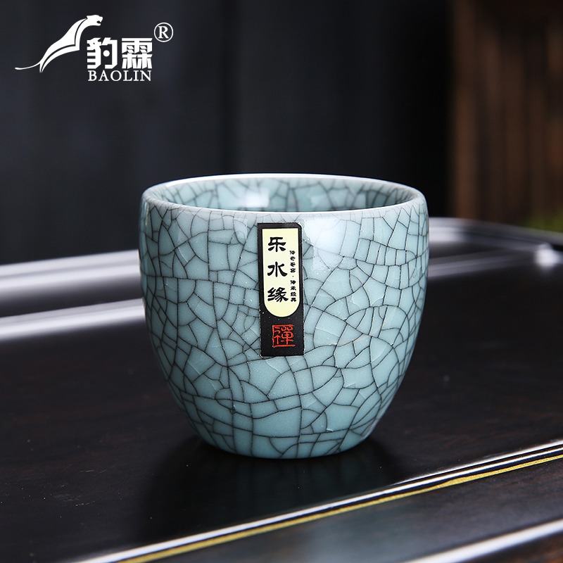 哥窯功夫小茶杯陶瓷冰裂釉主人杯個人杯可開片可養家用聞香品茗杯-細節圖3