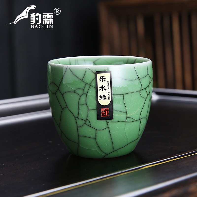 哥窯功夫小茶杯陶瓷冰裂釉主人杯個人杯可開片可養家用聞香品茗杯-細節圖4