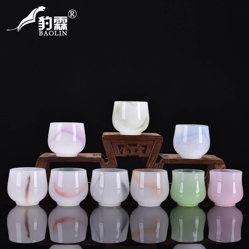 新款琉璃杯子茶碗個人專用琉璃盞杯紅茶杯大號會議杯創意耐熱中式-細節圖2