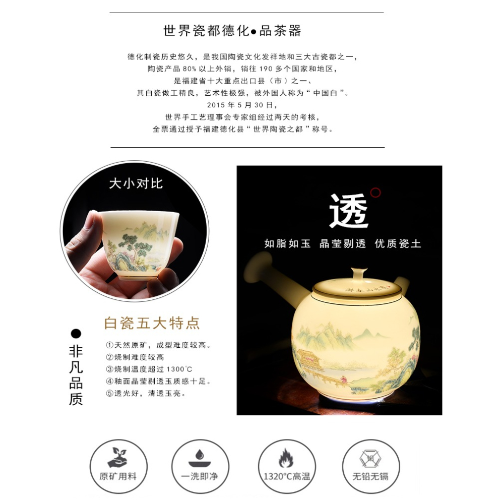 功夫小茶杯描金羊脂玉主人杯品茗杯單個小杯子簡單家用辦公小茶杯-細節圖8