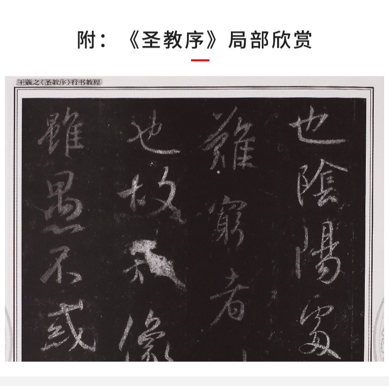 王羲之聖教序行書毛筆字帖入門臨摹教程成人初學者學生軟筆行書範本毛筆字書法臨帖培訓教材-細節圖9