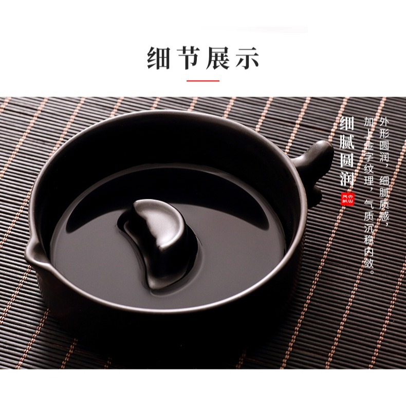 多功能墨池帶蓋文房書法墨蝶小硯臺筆硯便攜毛筆陶瓷筆擱筆山筆架墨海筆洗多用墨斗盛墨汁墨盒調色盤顏料碟-細節圖7
