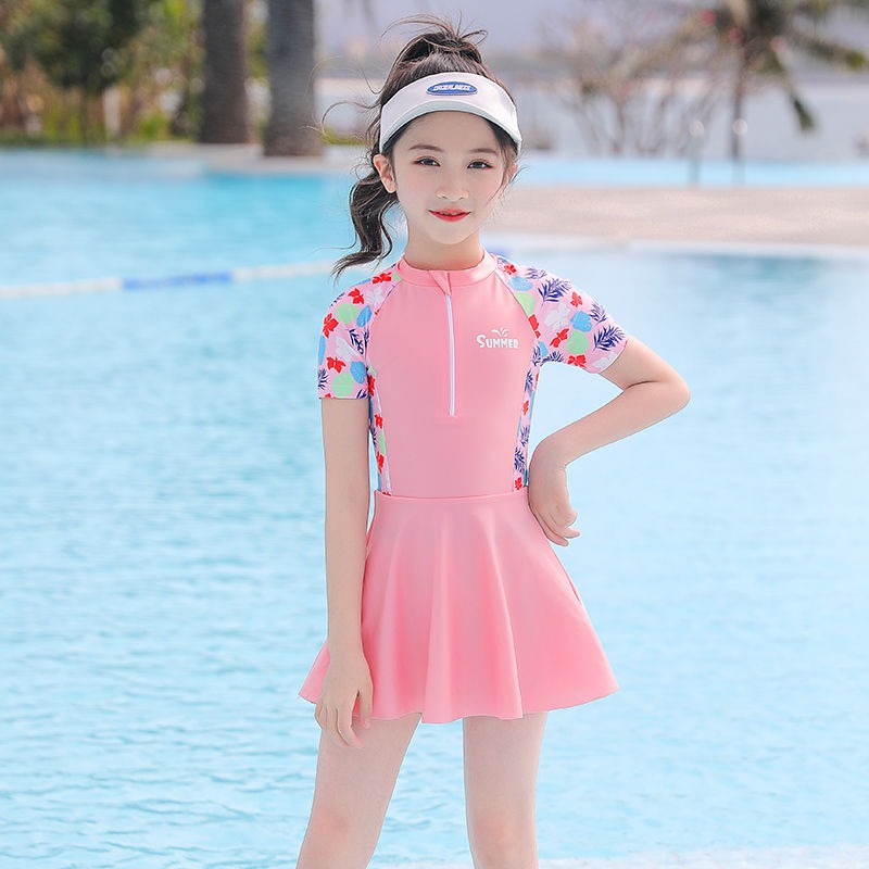 兒童泳衣女孩夏裝洋氣連體防曬專業游泳衣女中大小童女孩2022新款-細節圖2