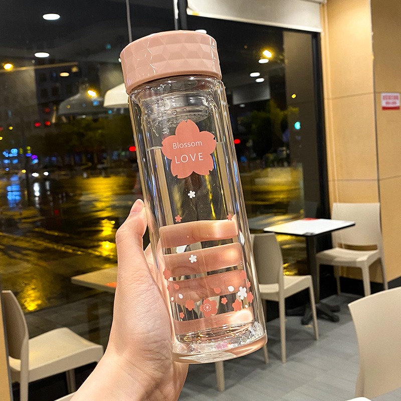 簡約辦公室雙層隔熱玻璃杯男女士家用高檔泡茶水杯帶過濾網杯子-細節圖6
