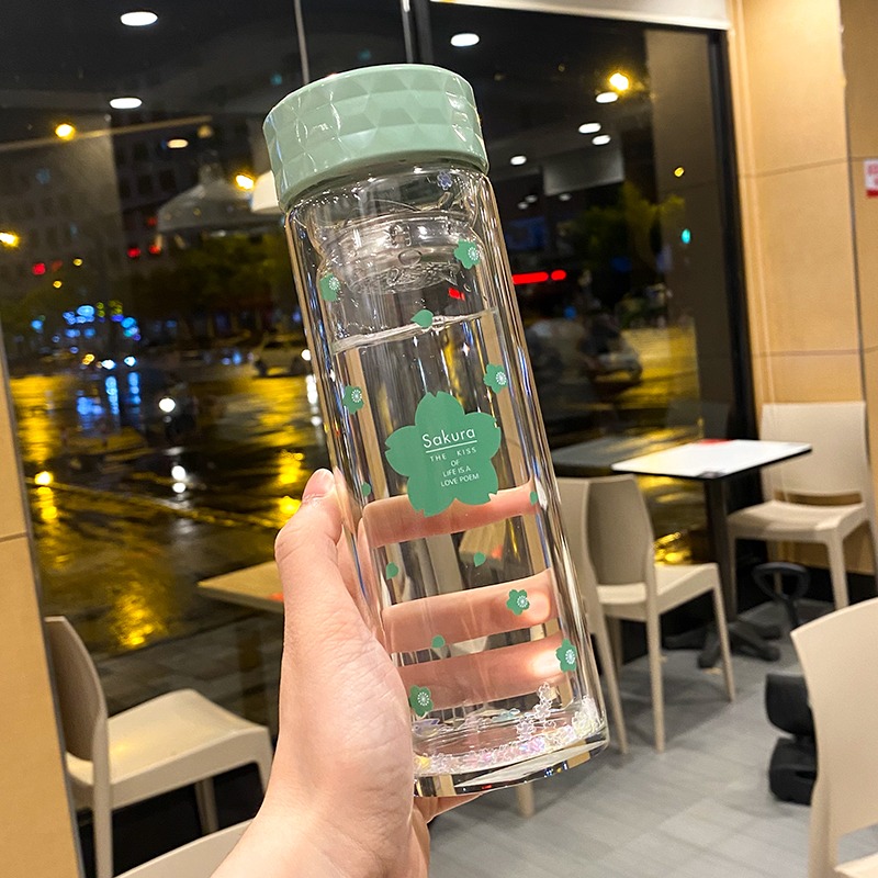 簡約辦公室雙層隔熱玻璃杯男女士家用高檔泡茶水杯帶過濾網杯子-細節圖8