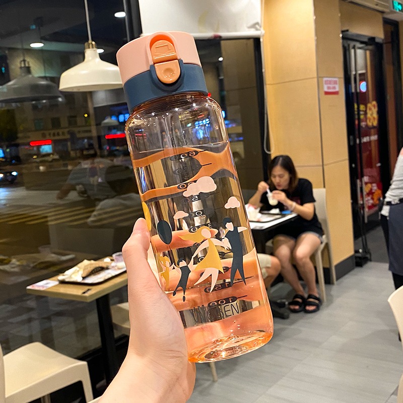 創意簡約水杯男女士學生大容量運動個性潮流便攜防摔刻度水壺戶外-細節圖9