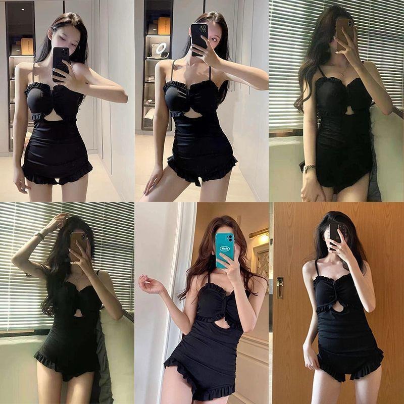 高顏值游泳衣女裝溫泉2022新款韓國ins超仙連體性感保守遮肚顯瘦-細節圖7