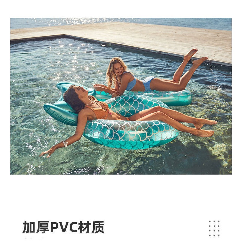 美人魚尾游泳圈成人兒童救生圈浮排漂浮水上椅子充氣浮牀拍攝道具-細節圖10