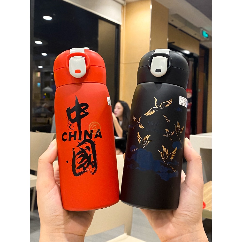 彈蓋保溫杯女學生簡約便攜國潮高檔水杯大容量男創意個性潮流杯子-細節圖4