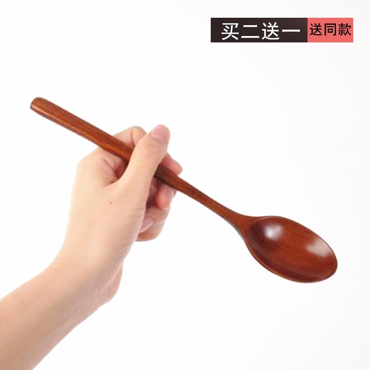 加厚酸棗木湯勺長柄餐勺木製勺 甜點勺 攪拌勺沙拉勺小湯勺拌飯勺-細節圖5