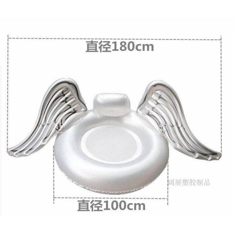 INS新款充氣天使翅膀游泳圈充氣天使之翼浮牀浮排水上躺椅-細節圖4