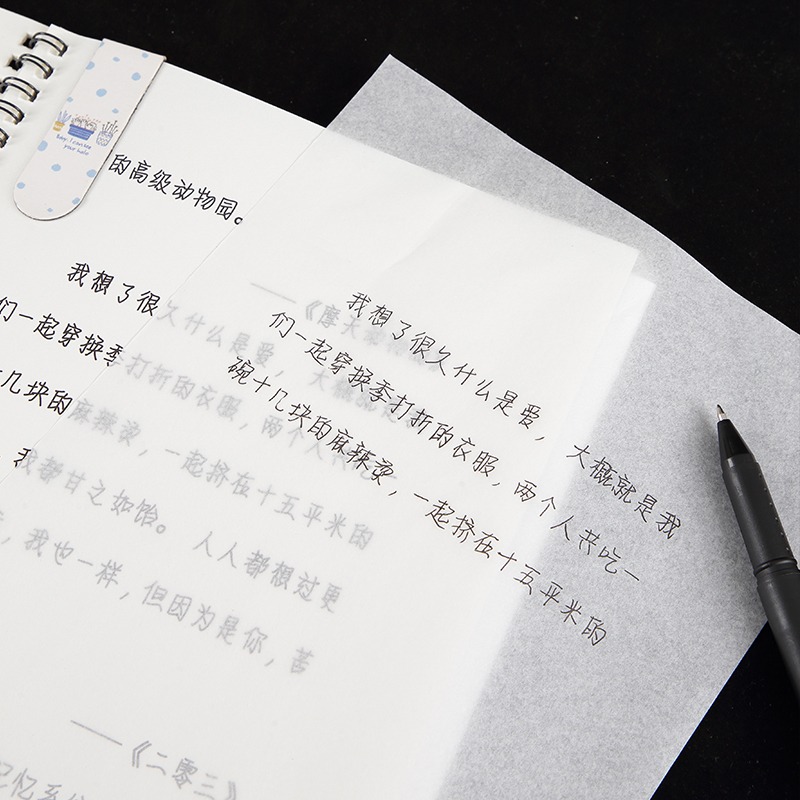 臨摹紙拷貝紙透明練字紙描圖繪畫專用硬筆字帖描紅練字復寫紙硫酸A4毛筆書法拓印紙篆刻初學拷貝紙半透明薄紙-細節圖2