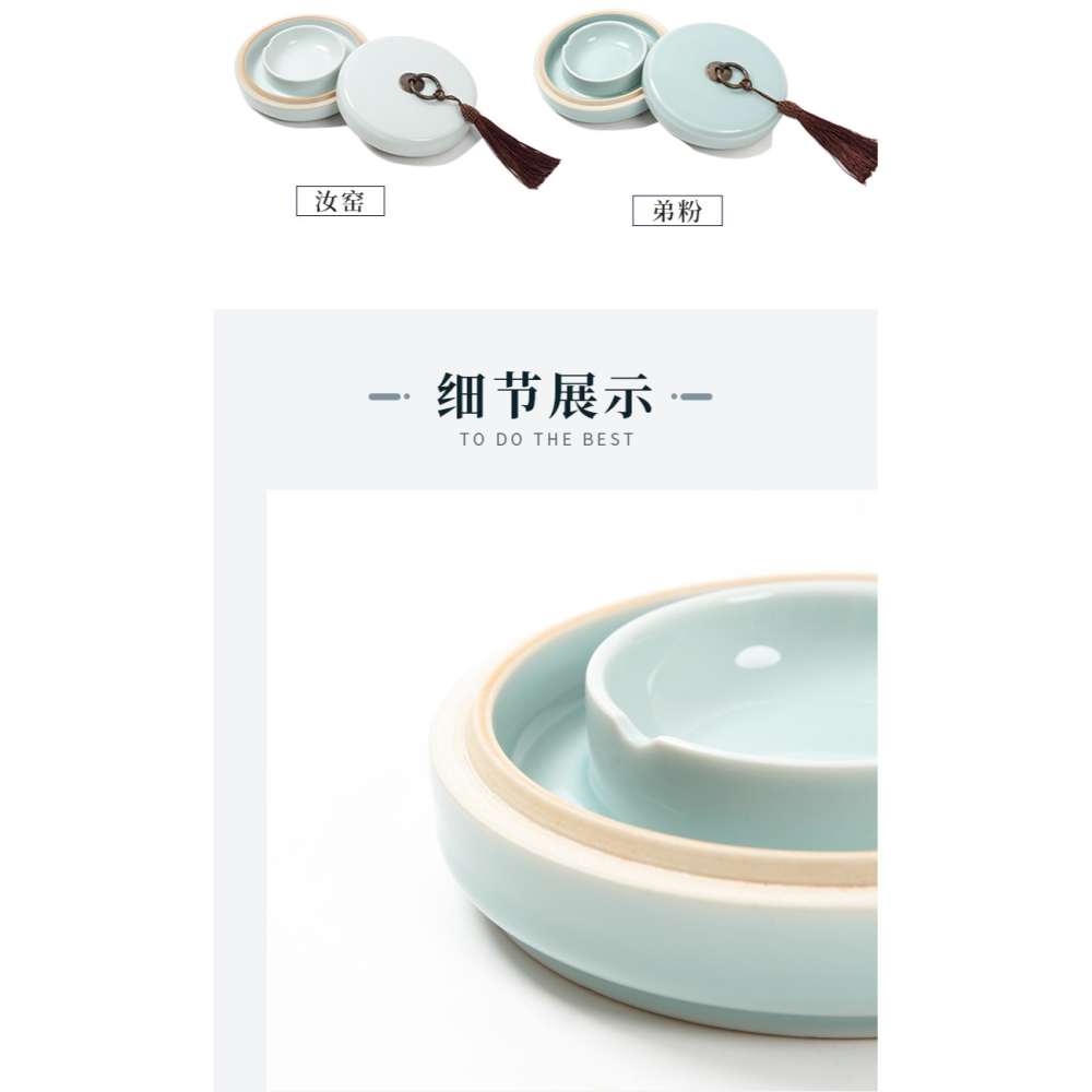 大山皮紙陶瓷火鍋硯帶蓋雙圈保濕不幹墨兒童學生硯臺文房四寶毛筆初學書法國畫專用盛墨墨盒防蒸發不幹筆墨碟-細節圖9