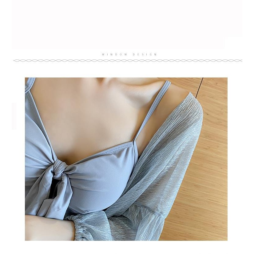 韓國ins遮肚顯瘦保守長袖小清新學生仙女範2022年新款泳衣女溫泉-細節圖7