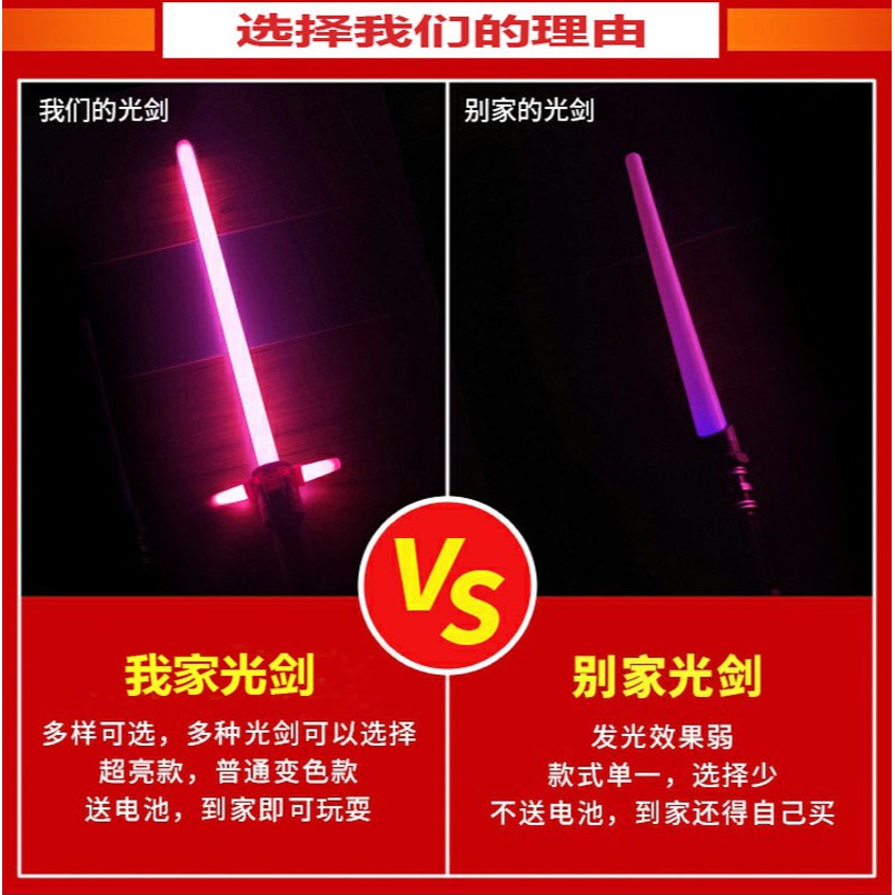正版光劍星球大戰抖音同款寶劍男孩伸縮發光熒光劍兒童玩具激光劍-細節圖2