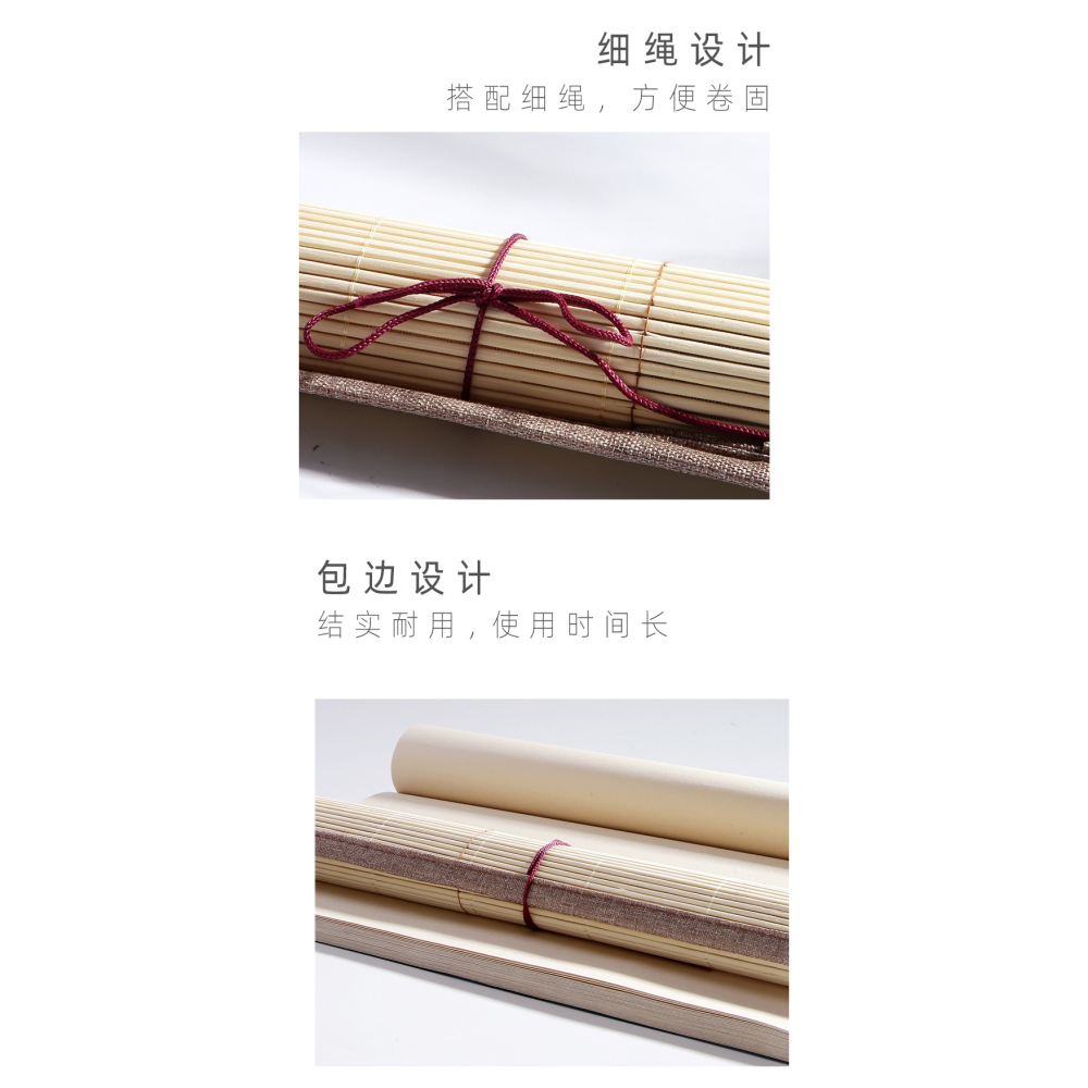 毛筆筆簾文房四寶書法國畫用具用品竹筆簾大號便攜復古風畫具保護毛筆袋書法36cm初學裝毛筆的卷筆毛筆套裝-細節圖10