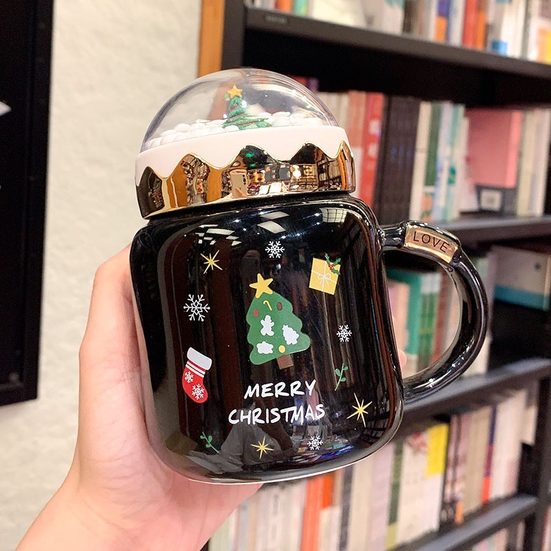 聖誕節卡通水杯禮物馬克杯早餐杯燕麥杯家用陶瓷牛奶杯子兒童學生-細節圖8