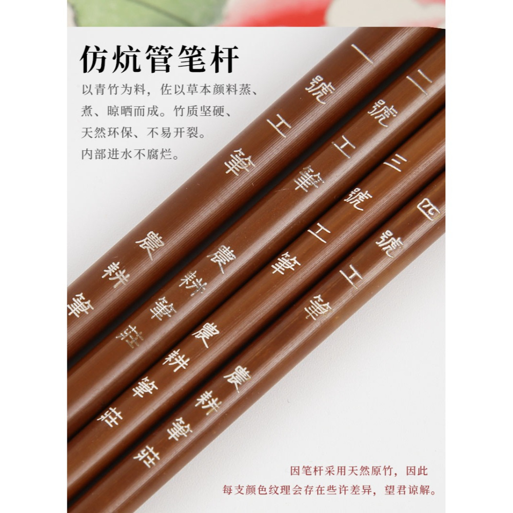 大山皮紙農耕毛筆工筆勾線一二三四定製狼羊兼毫成人初學者練習毛筆文房四寶書法國畫瘦金體工筆畫勾線專用筆-細節圖8