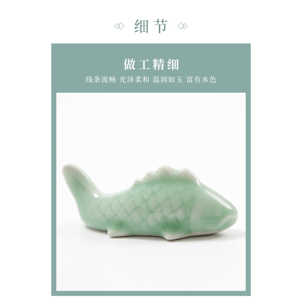 大山皮紙錦鯉陶瓷個性筆擱古風可愛毛筆筆山文房四寶書法國畫用品學生桌面擺件創意擱筆的架子茶寵萌物鎮紙-細節圖10