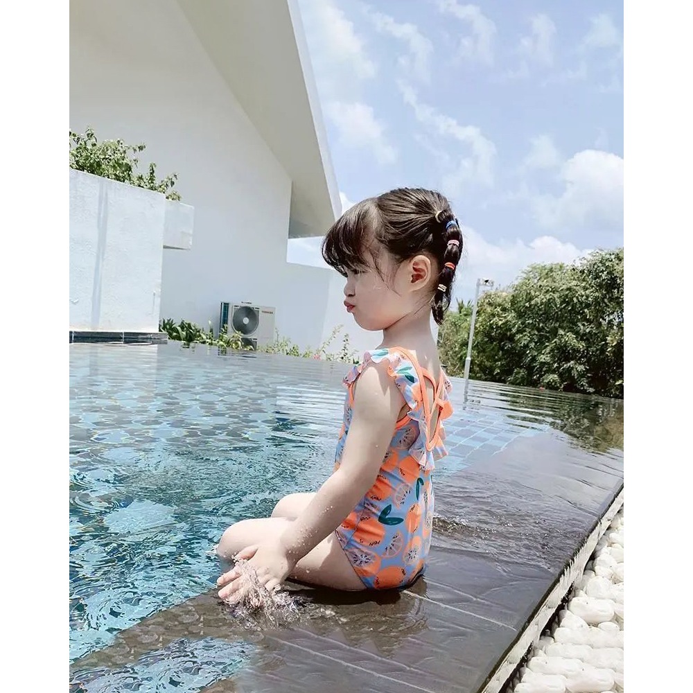 2022新款女童連體泳衣夏季裝韓版泳裝寶寶兒童小公主夏天海邊旅遊-細節圖4
