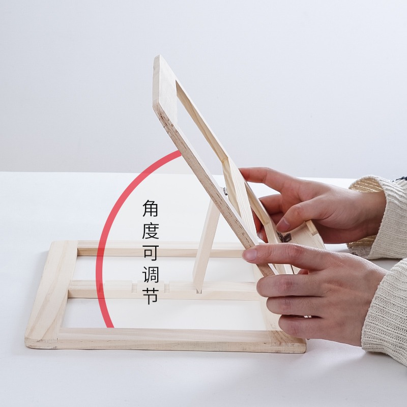 臨帖架文房四寶毛筆書法字帖架多功能看書架松木簡約電腦支架平板書撐兒童學生成人閱讀架折疊架書帖擋板-細節圖5