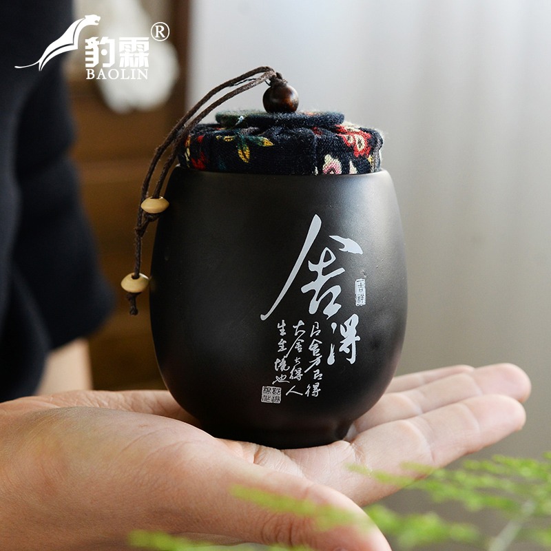 德化小號陶瓷儲存罐茶葉罐迷你旅行密封防潮軟木隨身家用兩用便攜-細節圖3