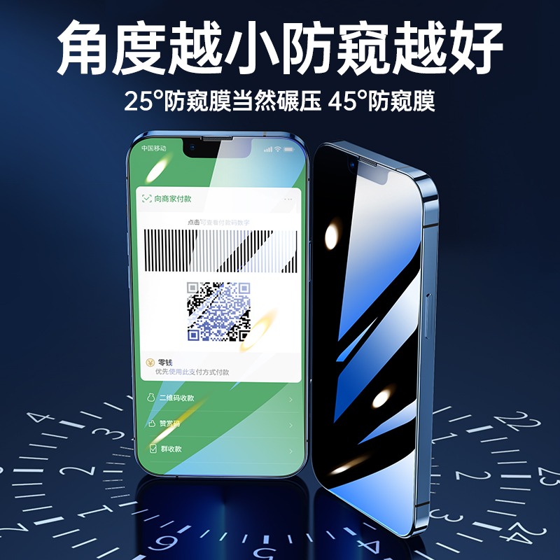 iPhone13防窺膜蘋果13promax防窺鋼化膜13pro手機防偷窺max全屏覆蓋mini貼膜13十三專用保護ip隱-細節圖3
