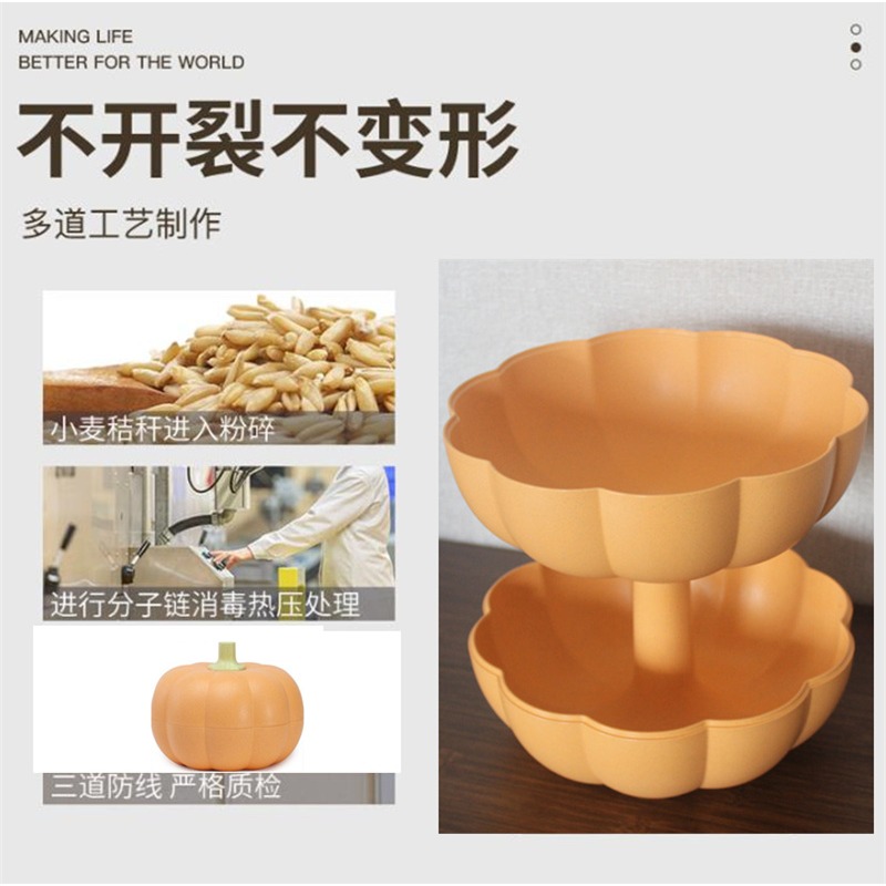 創意大南瓜乾果盒雙層帶蓋堅果盒糖果盒零食盒家用客廳瓜子乾果盤-細節圖5