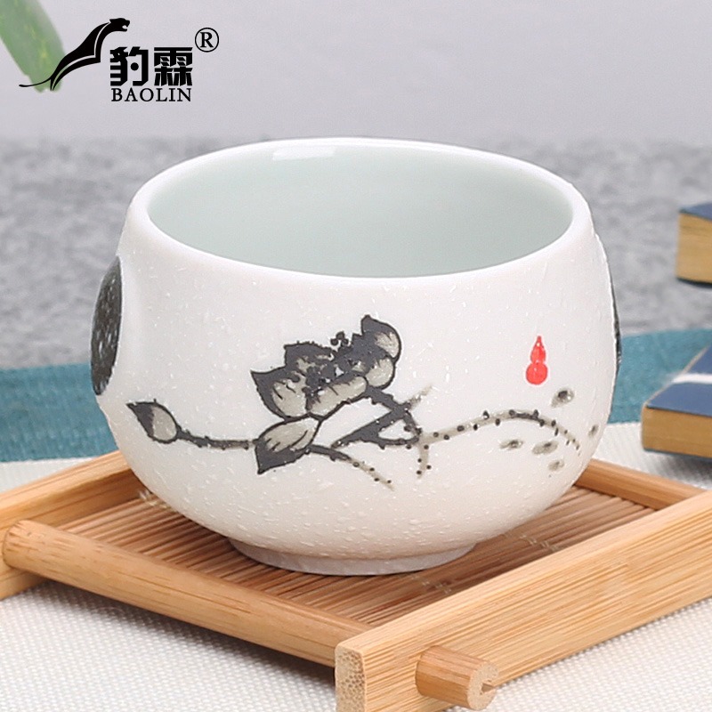 功夫小茶杯陶瓷茶盞冰裂茶碗家用單個品茗杯主人杯青花瓷汝窯哥窯-細節圖5