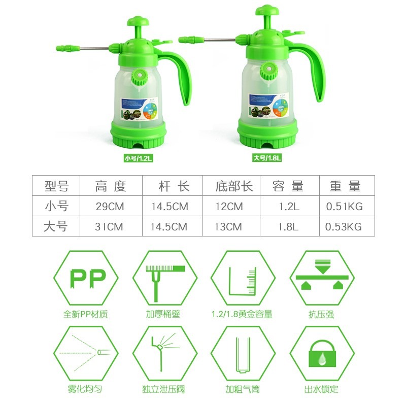 園藝澆花工具家用小型灑水噴水壺噴霧器長嘴氣壓式噴壺透明澆水壺-細節圖4