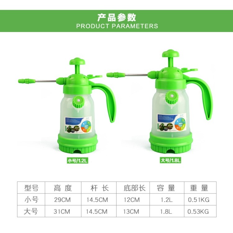 園藝澆花工具家用小型灑水噴水壺噴霧器長嘴氣壓式噴壺透明澆水壺-細節圖7