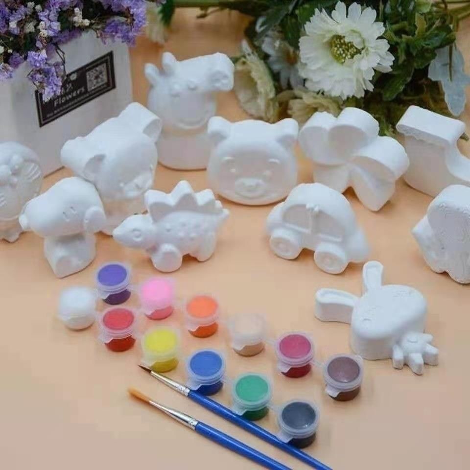 彩繪石膏娃娃diy手工染色h彩繪白胚塗鴉幼兒園卡通兒童玩具擺攤-細節圖6