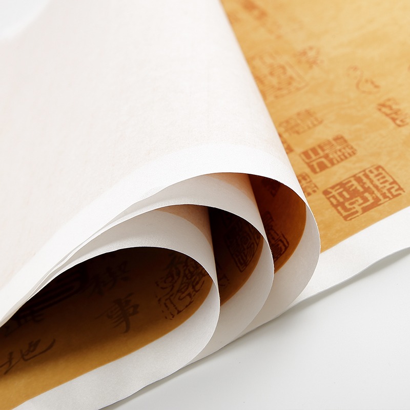 蠟染箋宣紙王羲之蘭亭序仿古半生半熟毛筆書法作品紙空白帶印章款四尺六尺對開小楷抄經作品專用臨摹帖國展紙-細節圖4