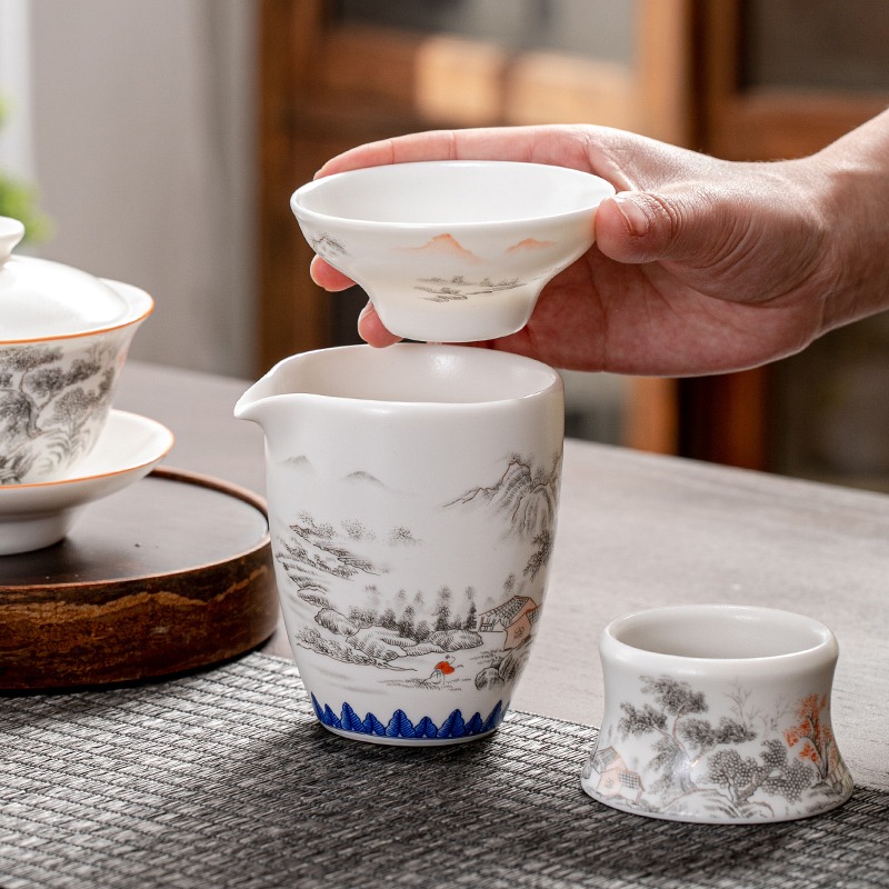 稠光釉琺瑯彩花茶漏茶濾現代創意茶漏過濾器茶葉過濾器茶渣細網-細節圖5