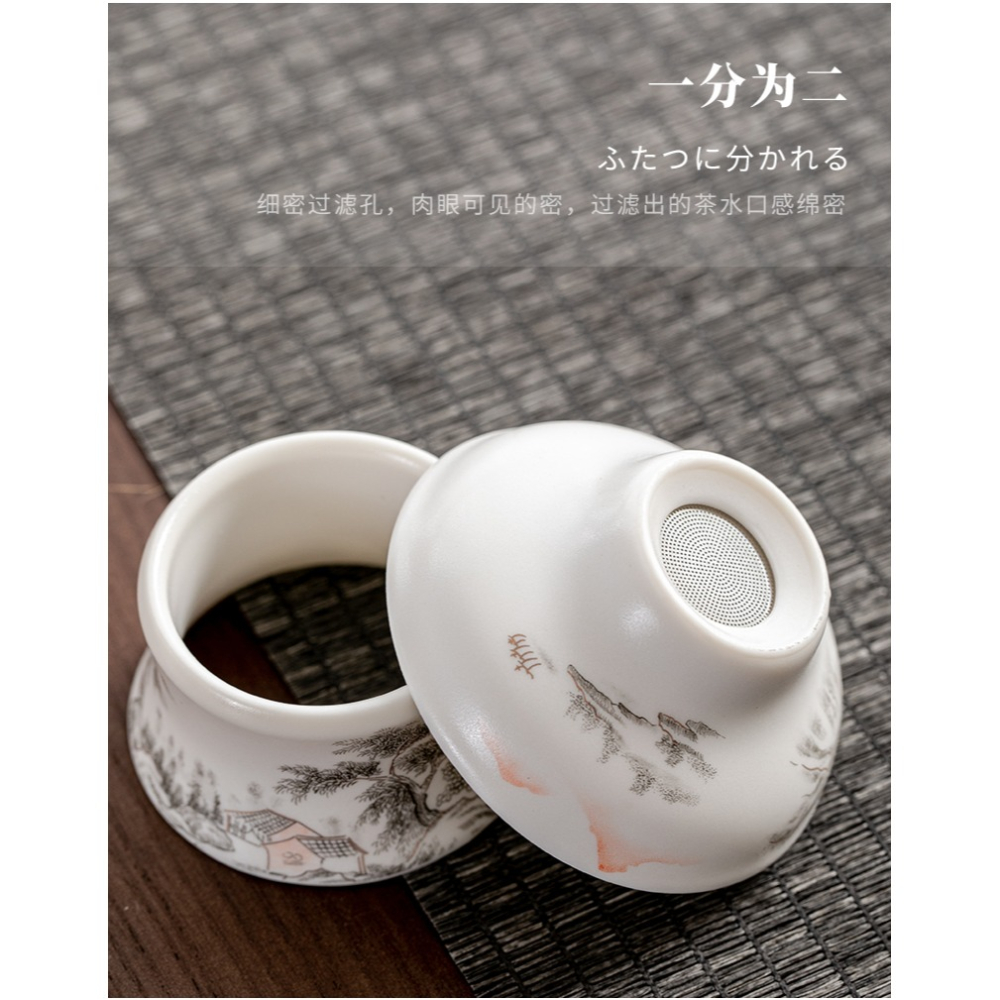 稠光釉琺瑯彩花茶漏茶濾現代創意茶漏過濾器茶葉過濾器茶渣細網-細節圖9