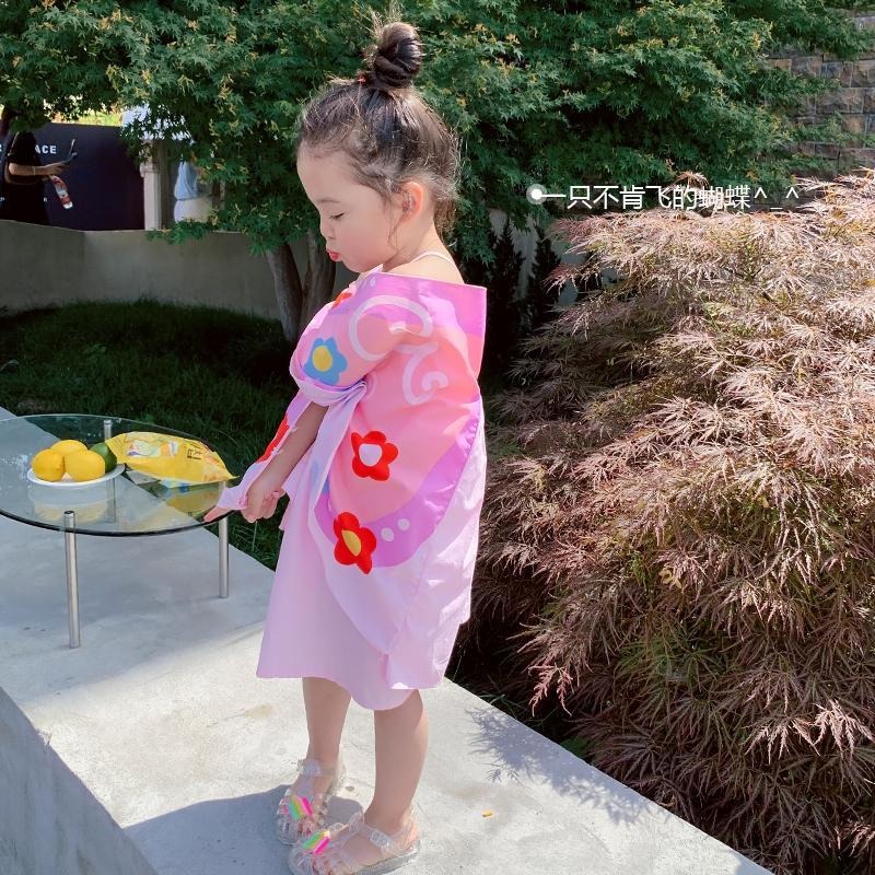 女童夏季純棉吊帶裙2022新款兒童可愛蝴蝶翅膀長裙韓版洋氣-細節圖4