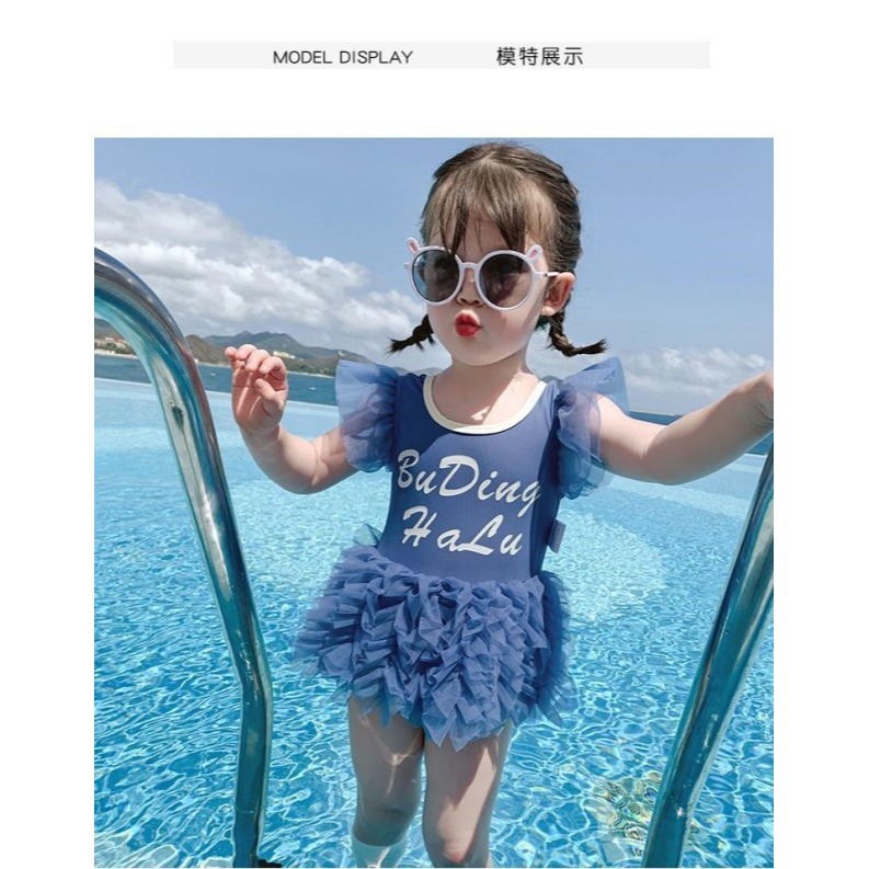 游泳連體兒童洋氣寶寶韓版蕾絲三角公主夏季泳裝2020女童小女孩-細節圖6