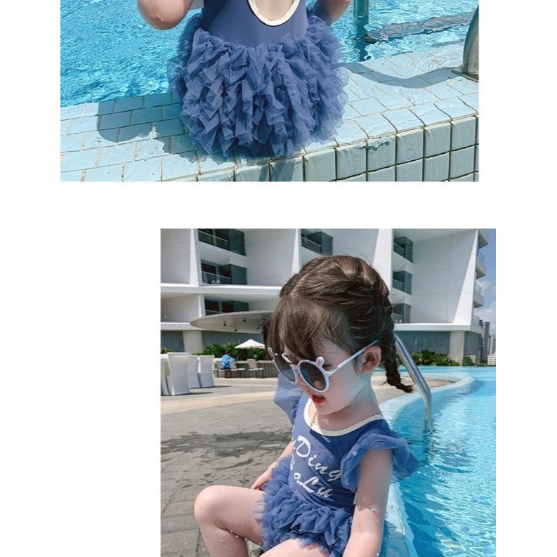 游泳連體兒童洋氣寶寶韓版蕾絲三角公主夏季泳裝2020女童小女孩-細節圖8