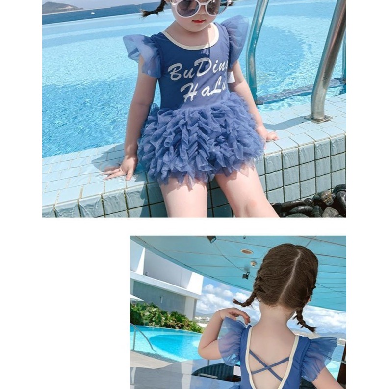 游泳連體兒童洋氣寶寶韓版蕾絲三角公主夏季泳裝2020女童小女孩-細節圖10