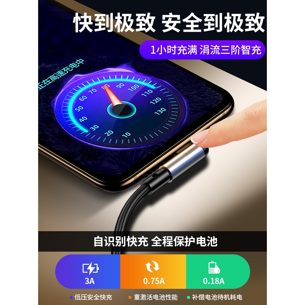 安卓數據線加長手機充電器適用華為vivo小米暢享9plus快充oppo快速nova3i通用彎頭micro遊戲usb帶頭x-細節圖3