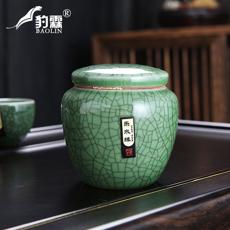 大容量哥窯茶葉罐鐵觀音散茶存茶罐儲物罐普洱茶儲存罐茶葉小罐茶-細節圖2