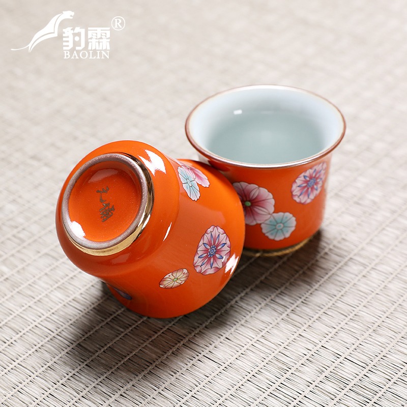 大號孔雀綠高口茶杯個人專用高檔大容量主人杯辦公茶道紅茶杯專用-細節圖5