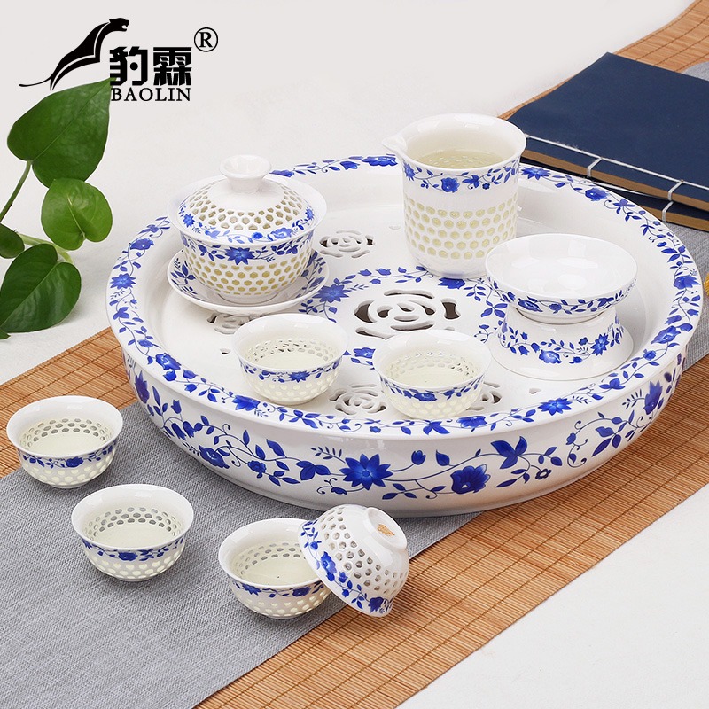 創意陶瓷功夫茶具套裝茶盤家用茶托盤小茶臺蓄水簡約簡易石頭玉石-細節圖4