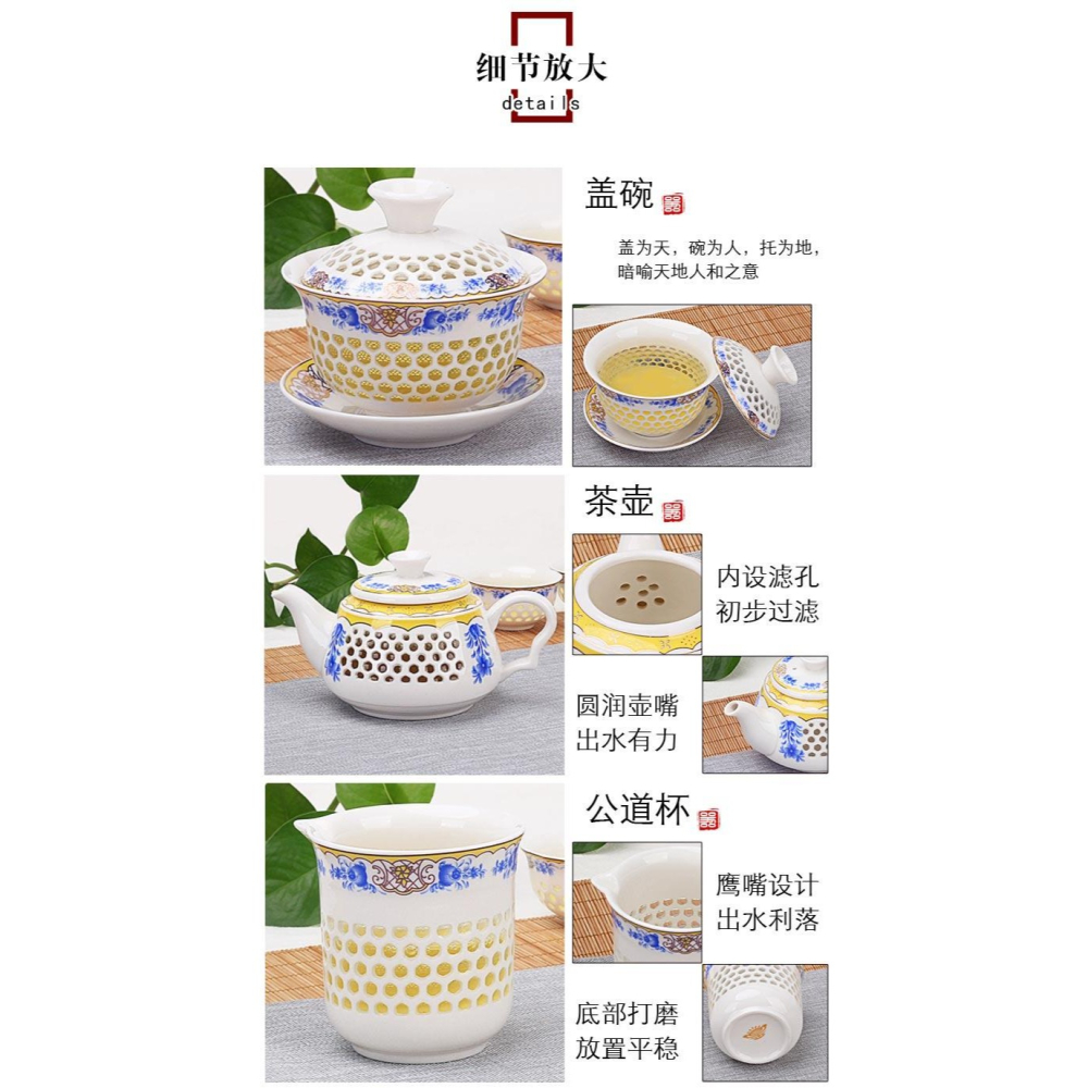 創意陶瓷功夫茶具套裝茶盤家用茶托盤小茶臺蓄水簡約簡易石頭玉石-細節圖9