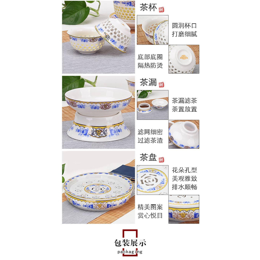 創意陶瓷功夫茶具套裝茶盤家用茶托盤小茶臺蓄水簡約簡易石頭玉石-細節圖10