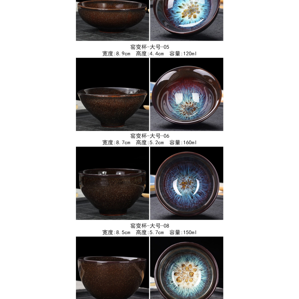 窯變白瓷器斗笠功夫小茶杯陶瓷茶盞茶碗家用單個品茗杯青花瓷泡茶-細節圖10